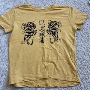 Yellow cropped T-shirt